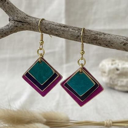 Pendientes Memphis Fucsia