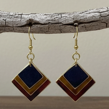 Pendientes Memphis Burdeos