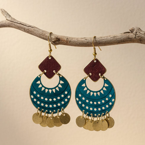 Pendientes Damasco Turquesa