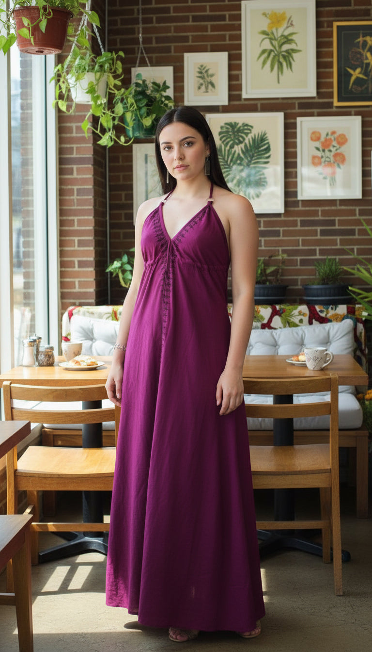 Vestido Cotton Berenjena