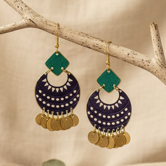 Pendientes Damasco Morado
