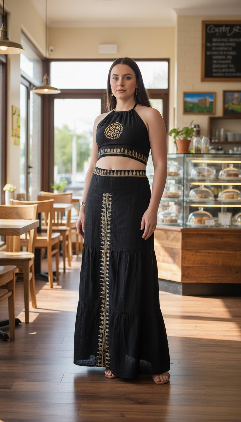 Falda Algodón Negra