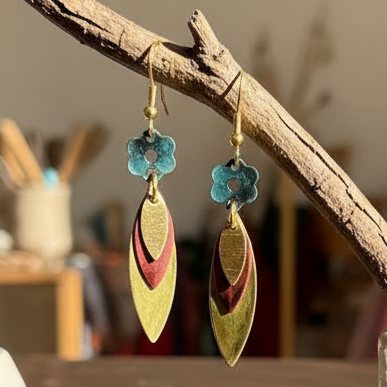 Pendientes Varanasi Verde