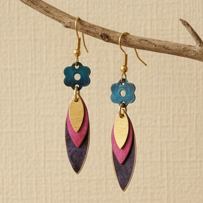 Pendientes Varanasi Morado