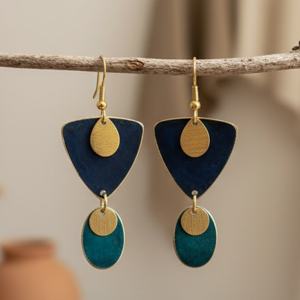 Pendientes Tikal Marino