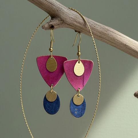 Pendientes Tikal Fucsia