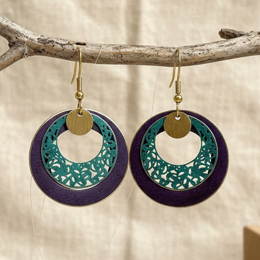 Pendientes Forest Morado/Turquesa