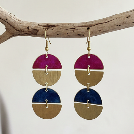 Pendientes Líbano Fucsia/Marino