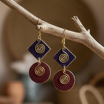 Pendientes Luxor morado/granate