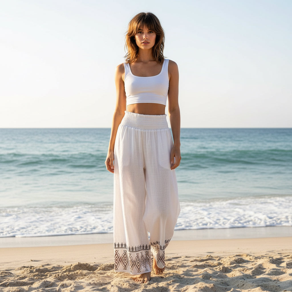 Pantalón Recto Blanco