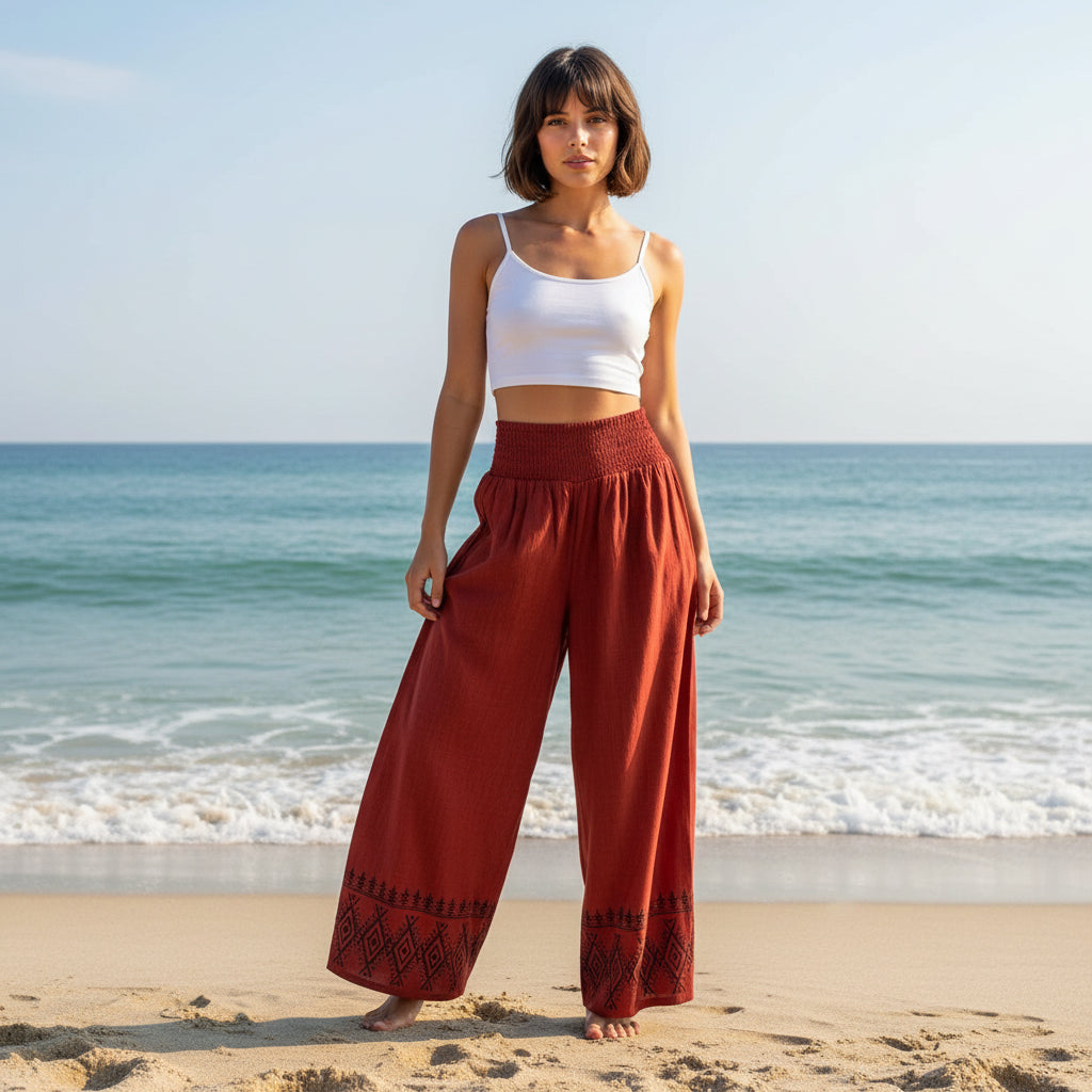 Pantalón Recto Teja