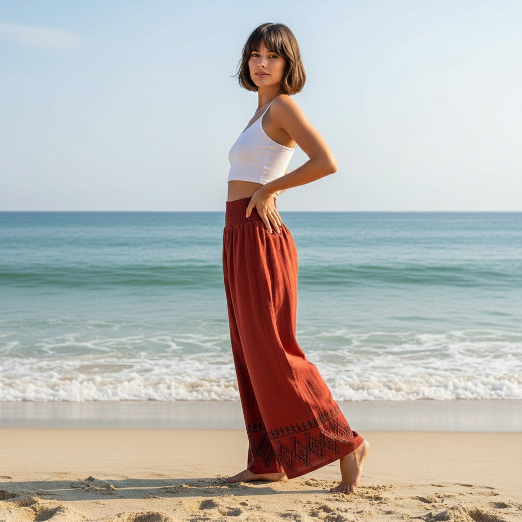 Pantalón Recto Teja