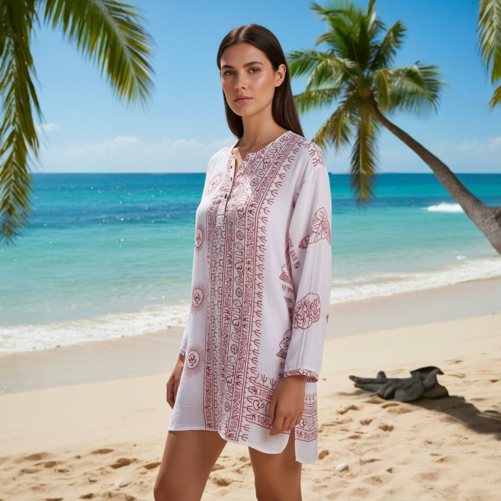 Kurta Nueva Blanco/rojo