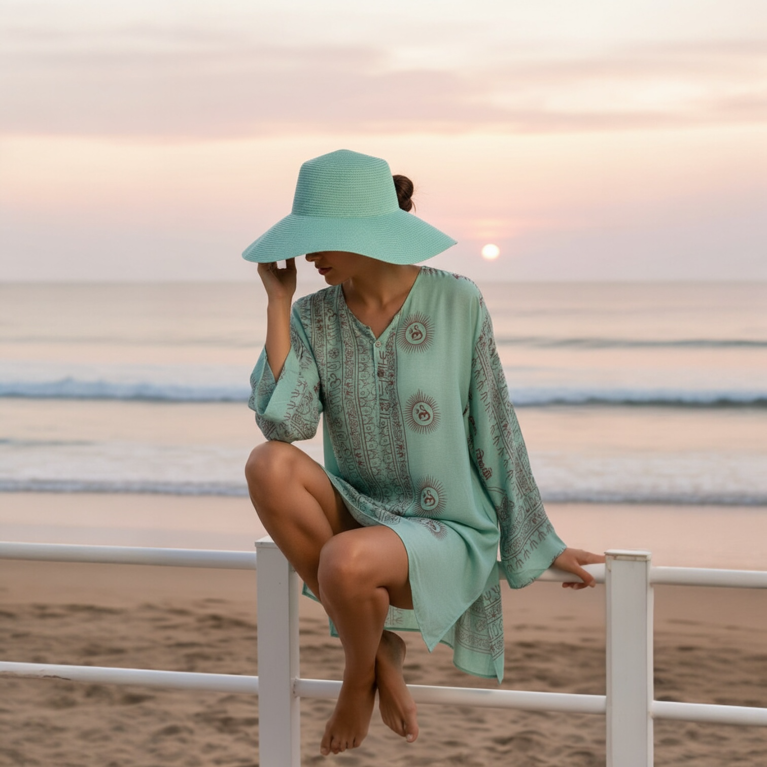 Kurta Nueva Turquesa/rojo