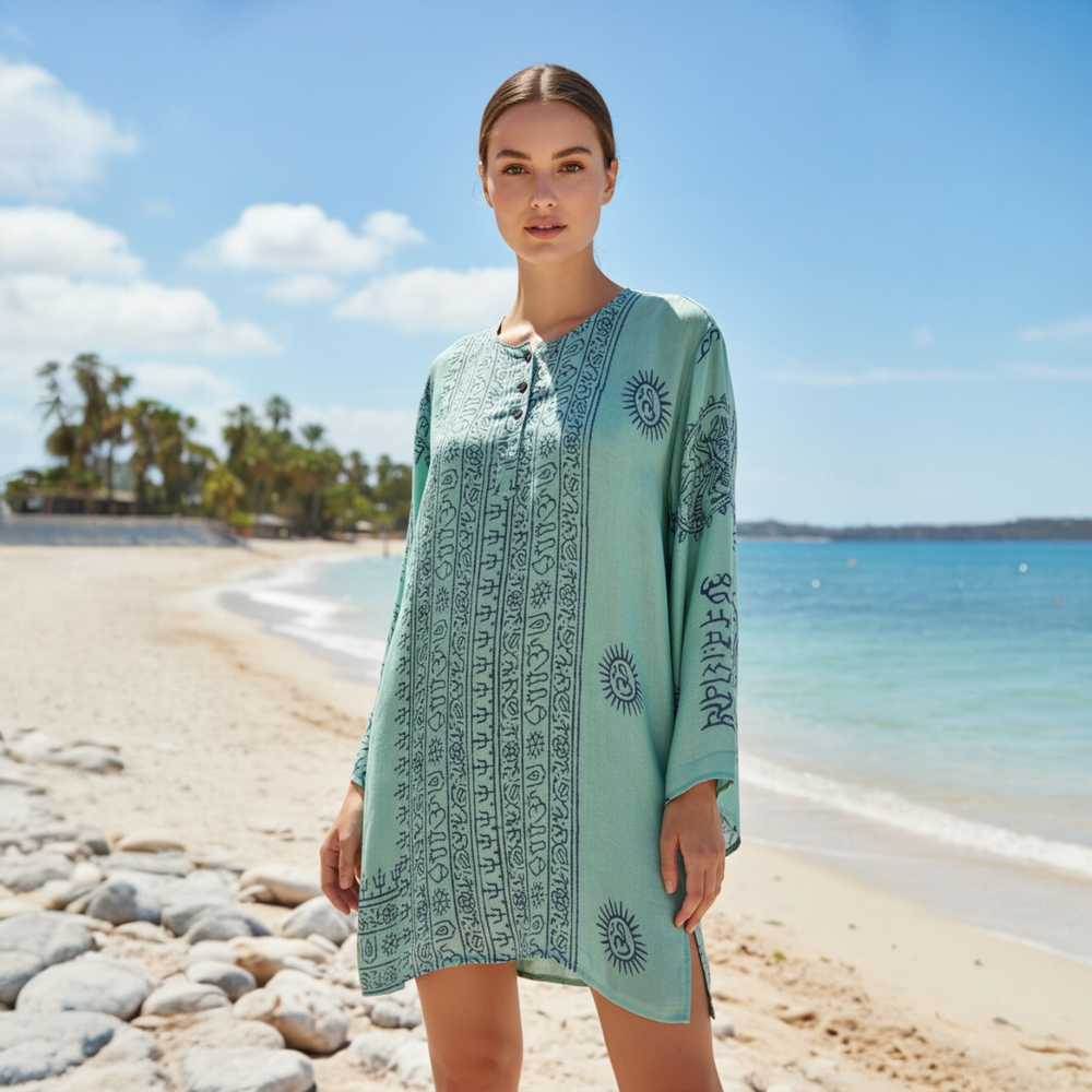 Kurta Clásica Turquesa/denim