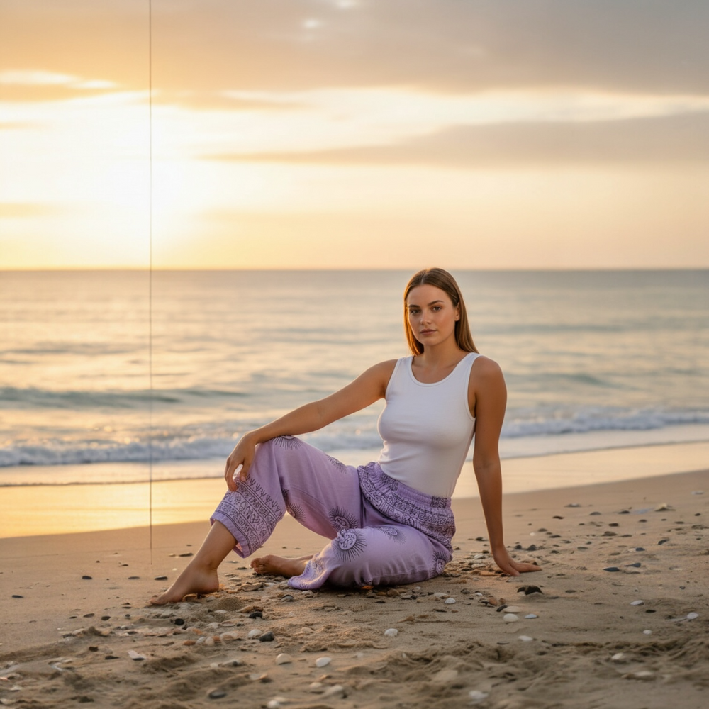 Pantalón bombacho lila/morado