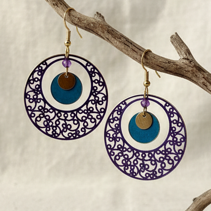 Pendientes Tarifa Morado