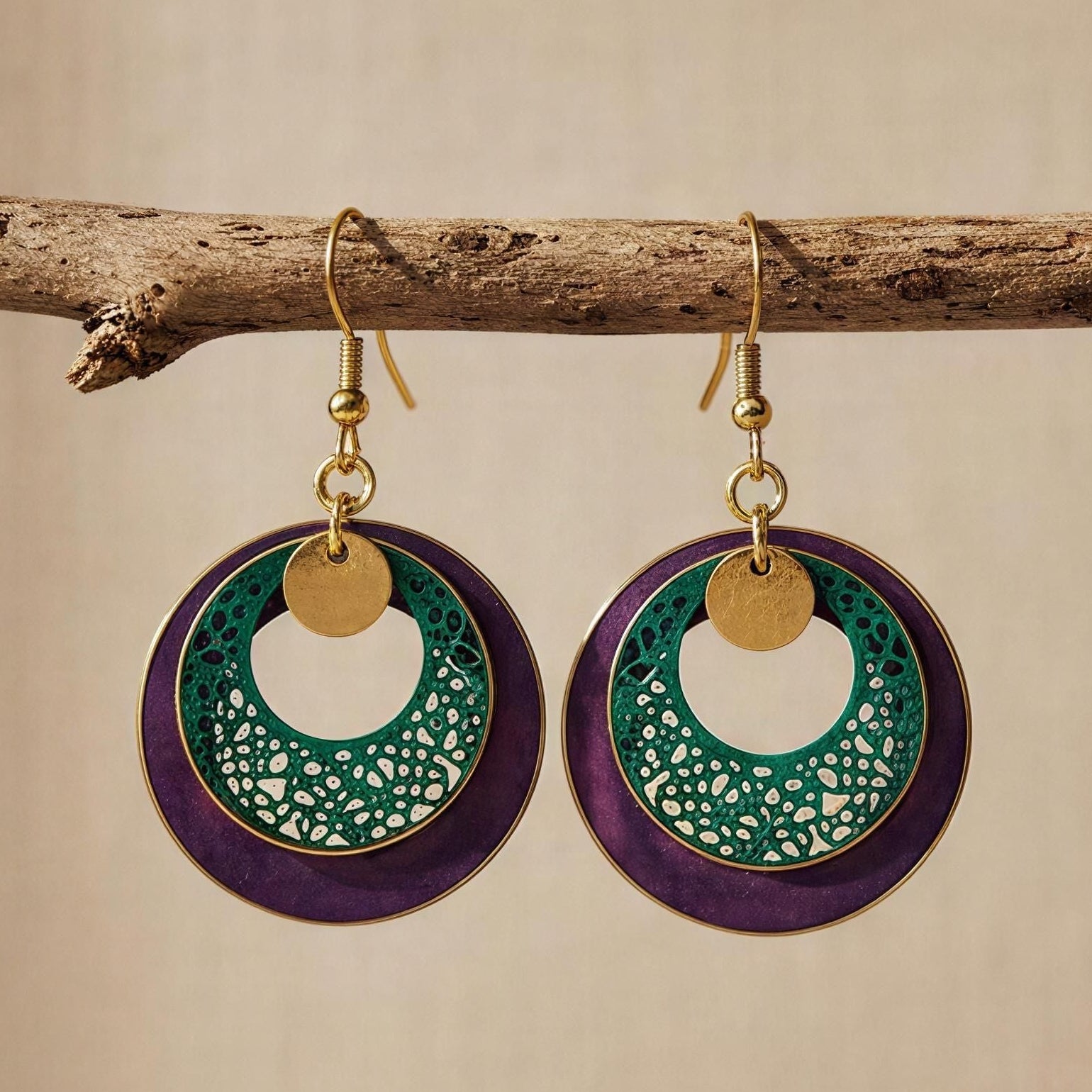 Pendientes Forest Morado