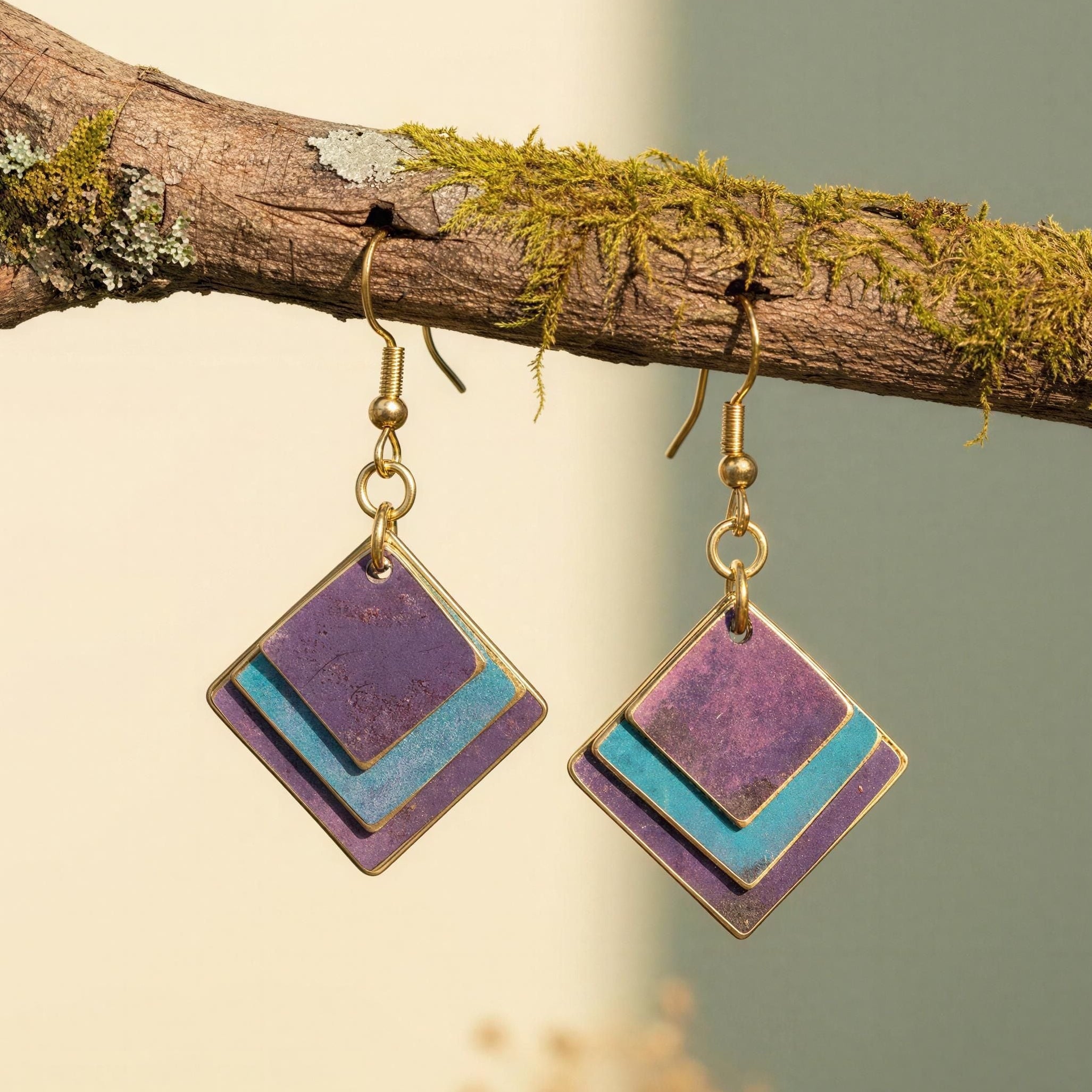 Pendientes Memphis Morado