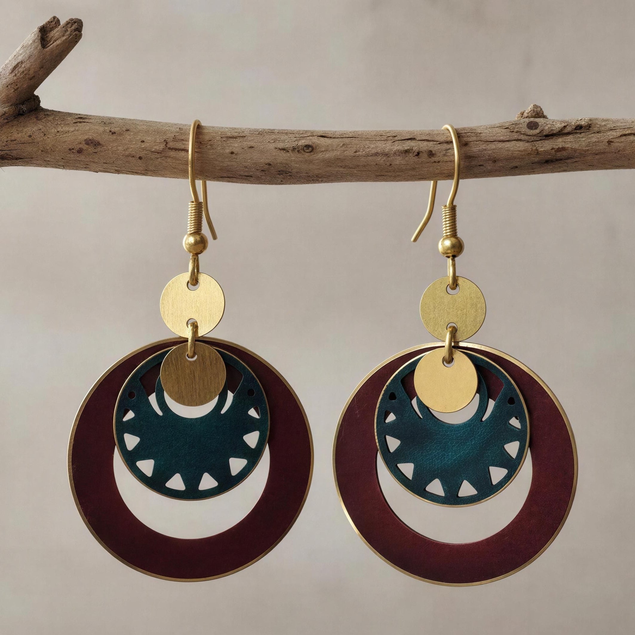 Pendientes Keops burdeos