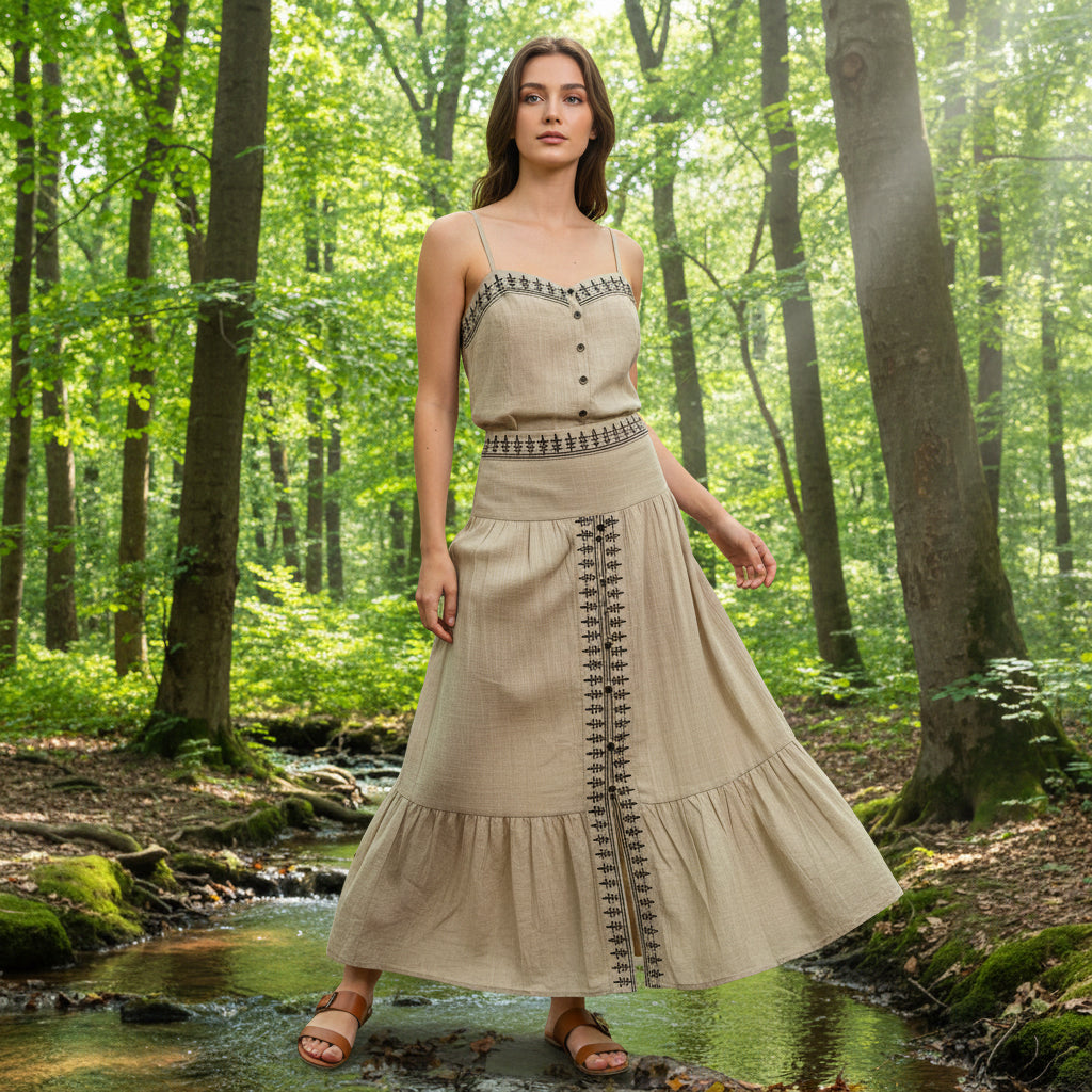 Falda Algodón Beige