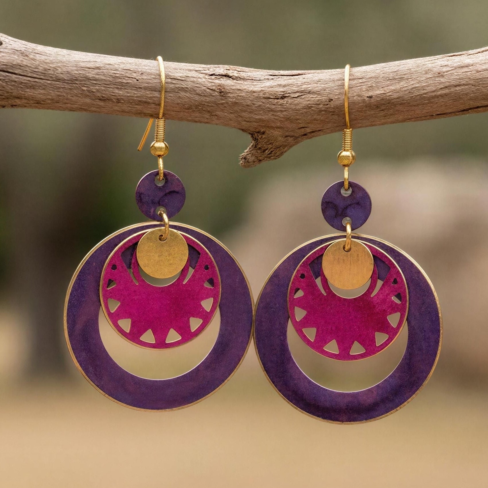 Pendientes Keops morado