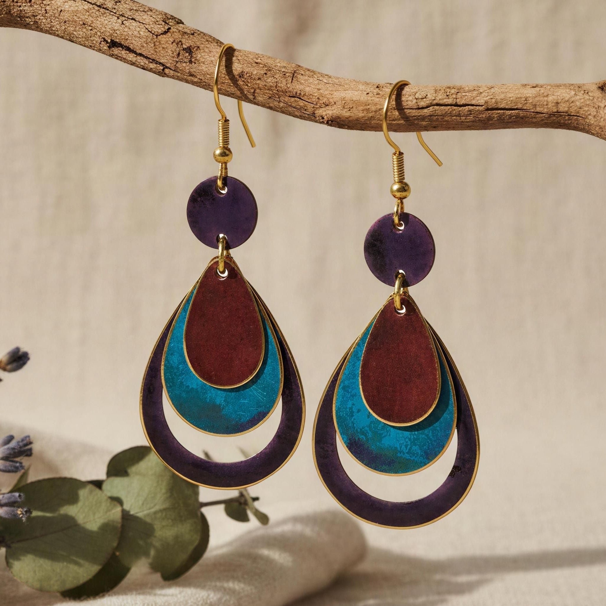 Pendientes Hawai Morado