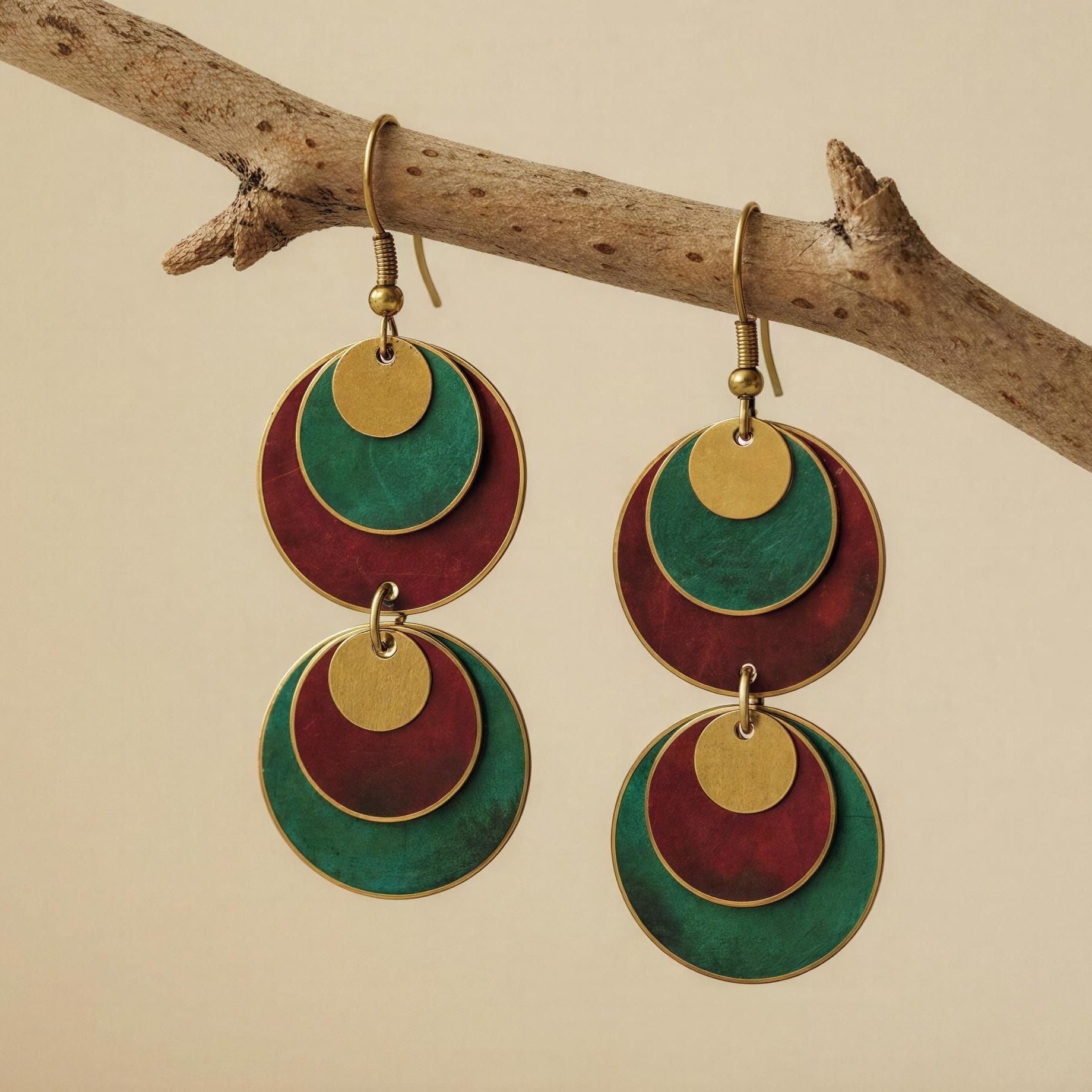 Pendientes Palmar Granate