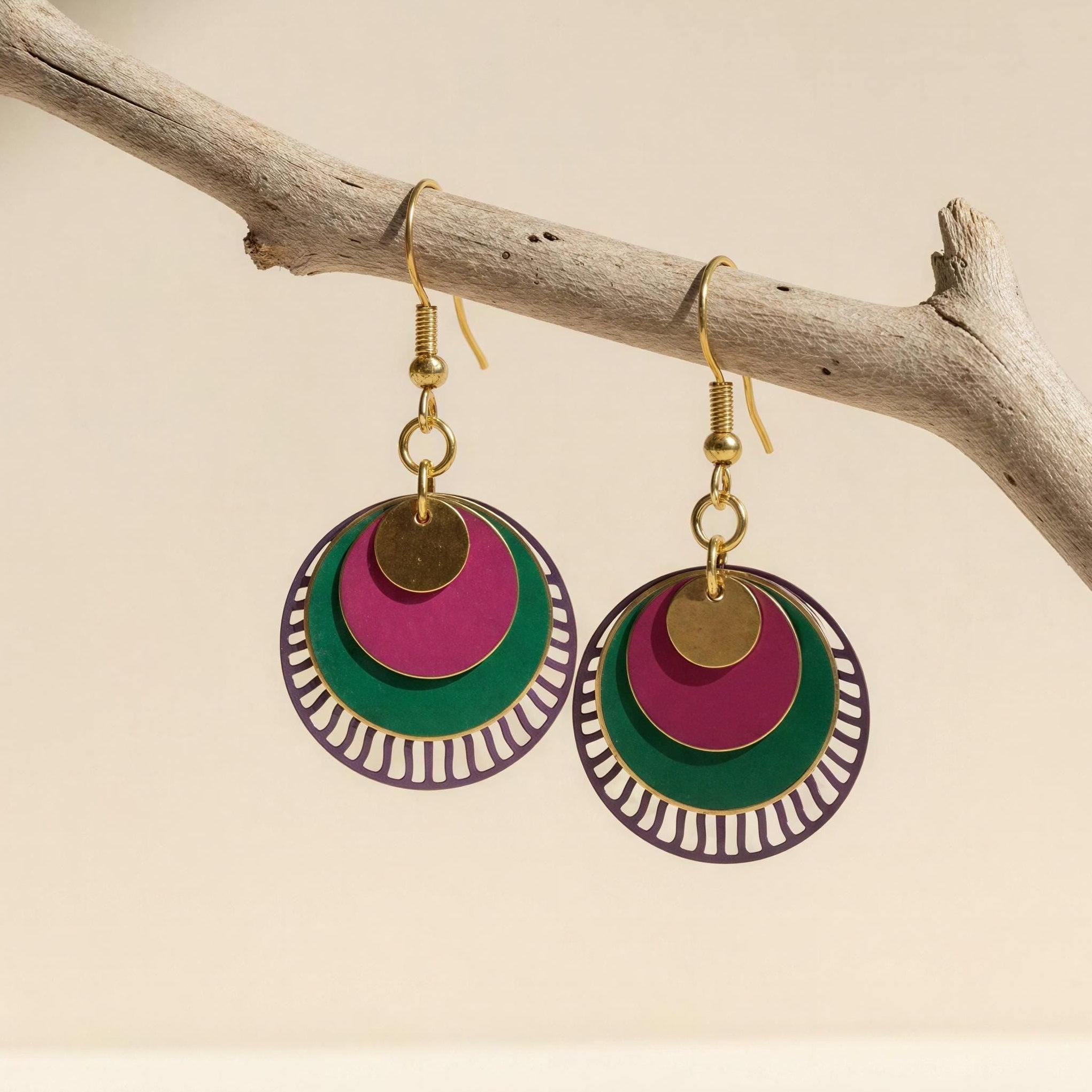Pendientes Sri Morado