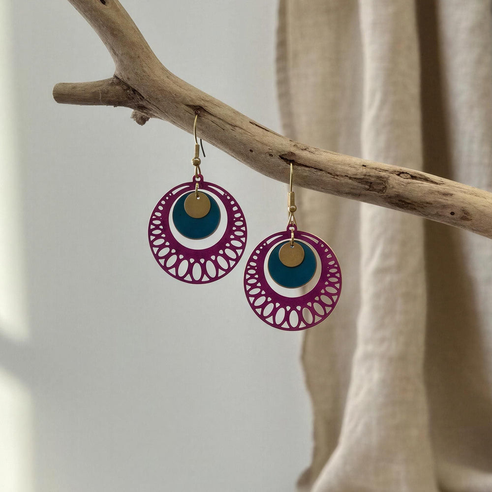 Pendientes Kahl Fucsia