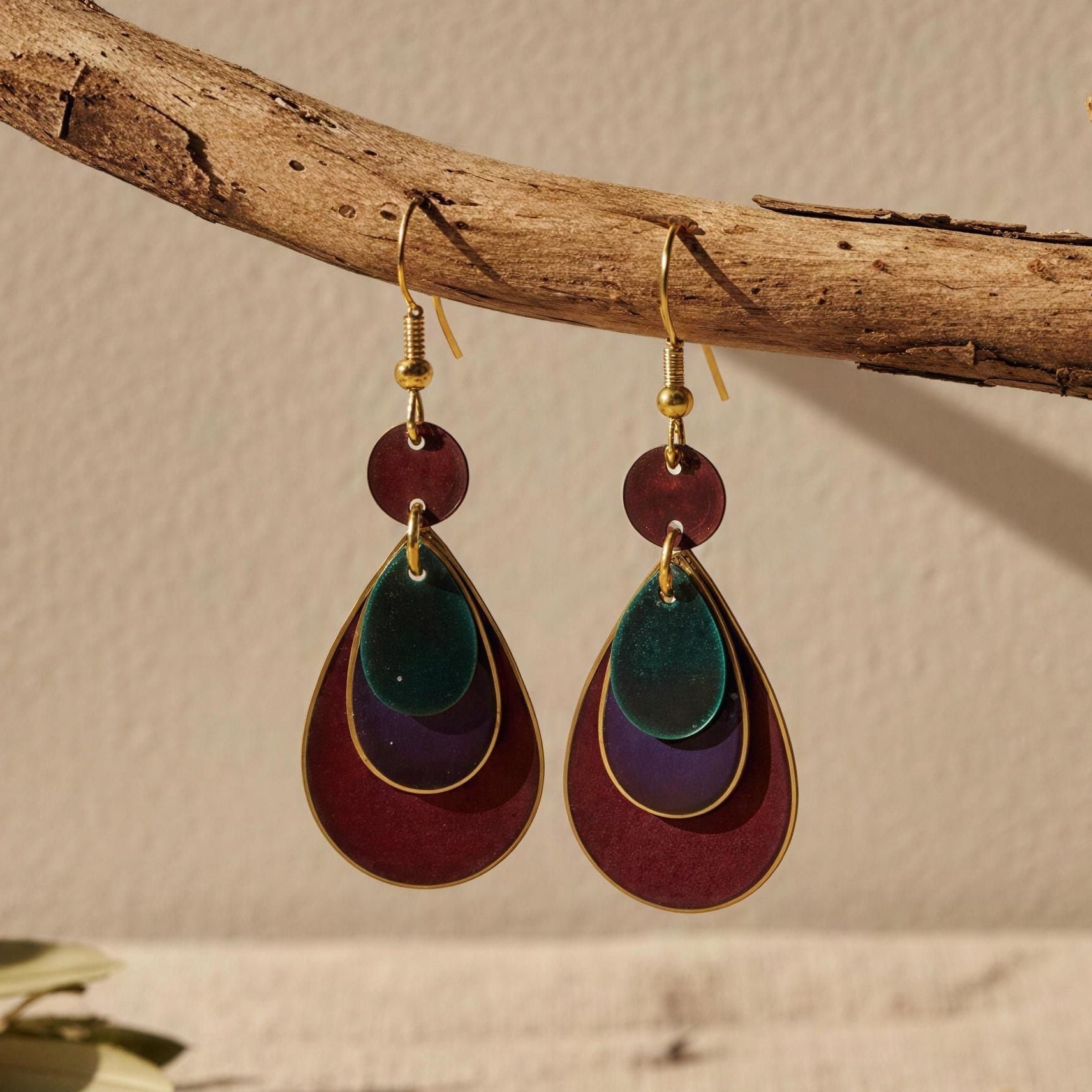 Pendientes Petra Burdeos