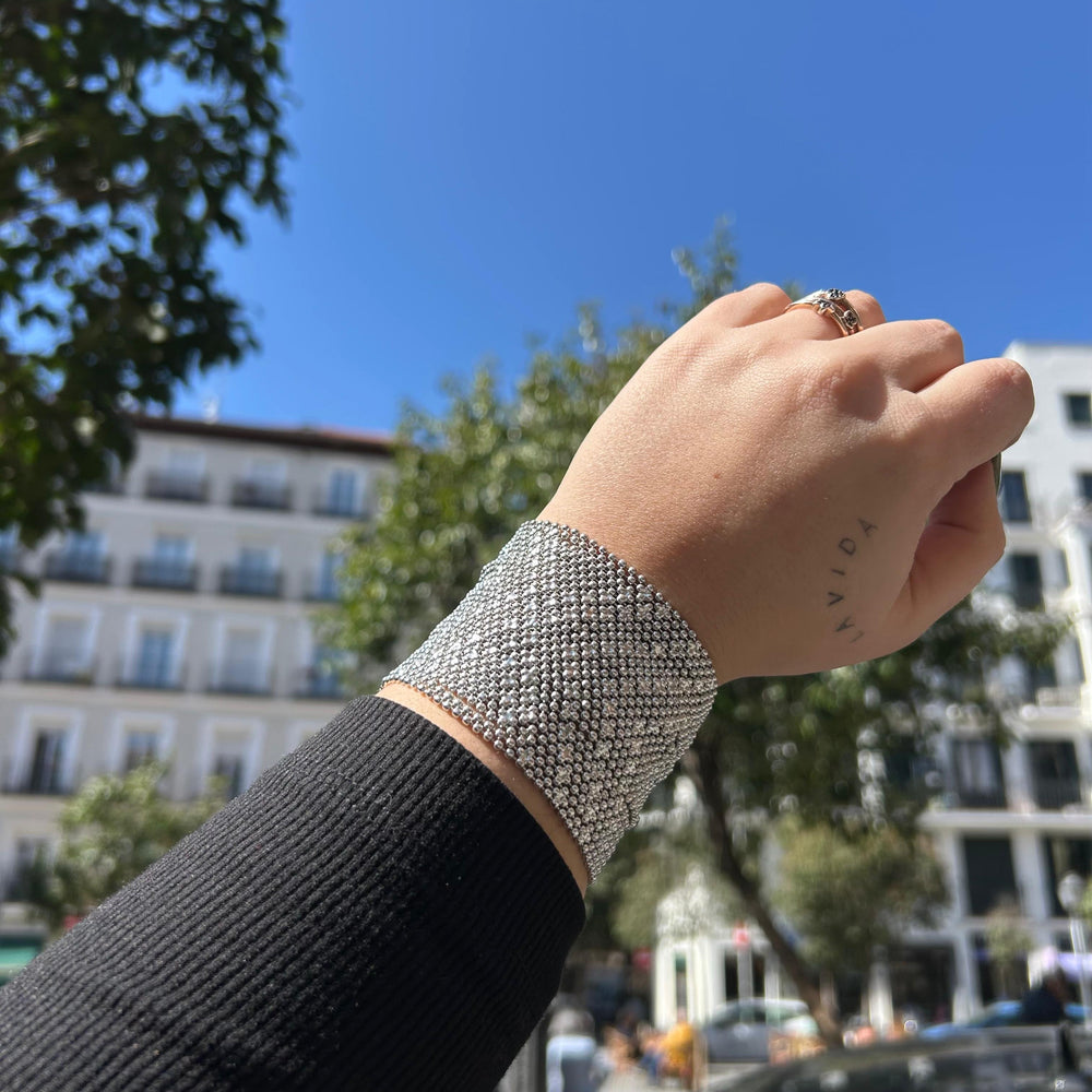 Pulsera Malla Mediana Plateada