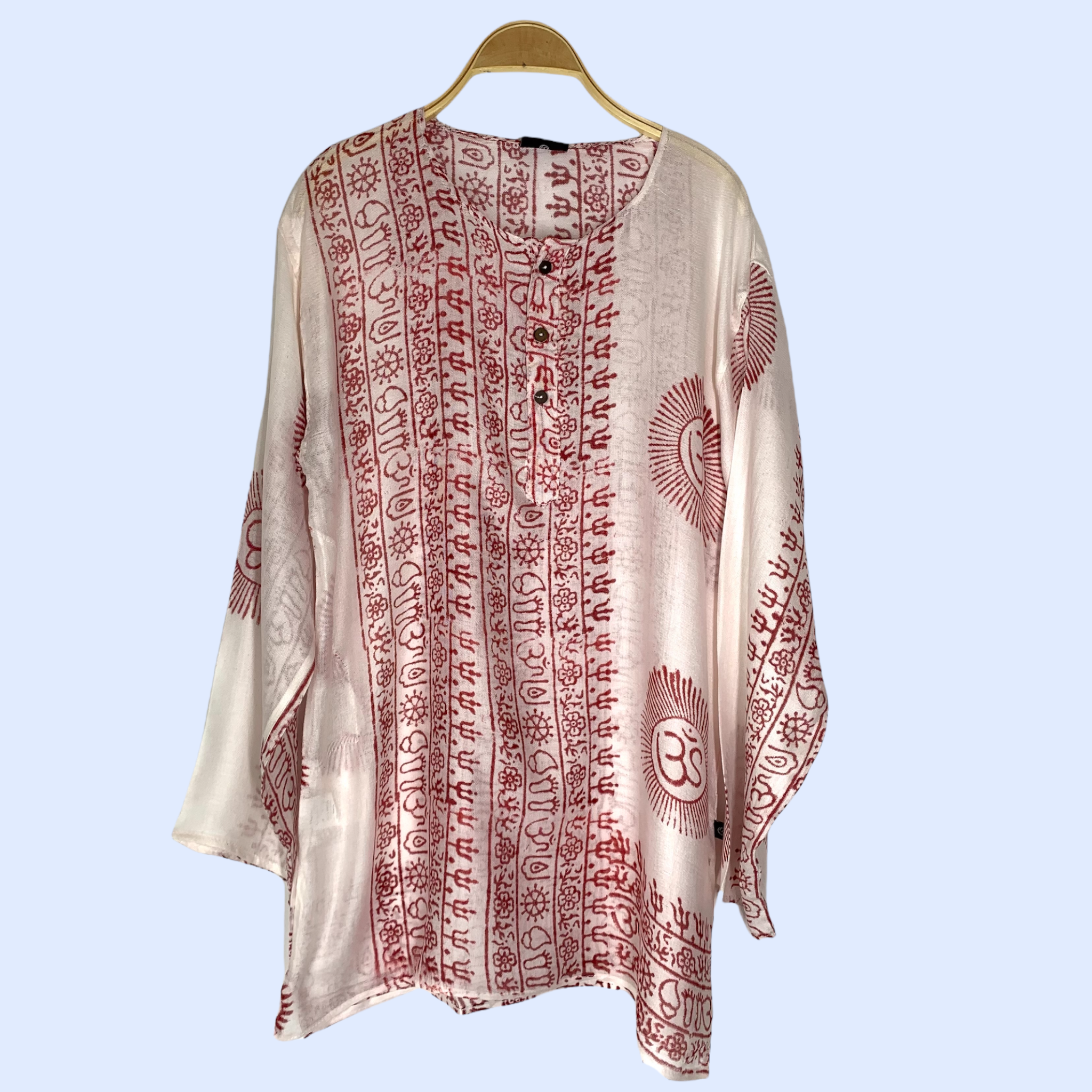 Kurta Clásica Blanca/roja