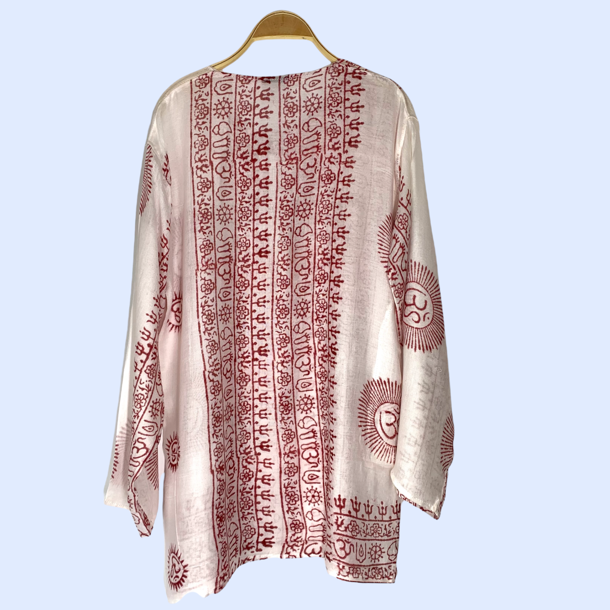 Kurta Clásica Blanca/roja